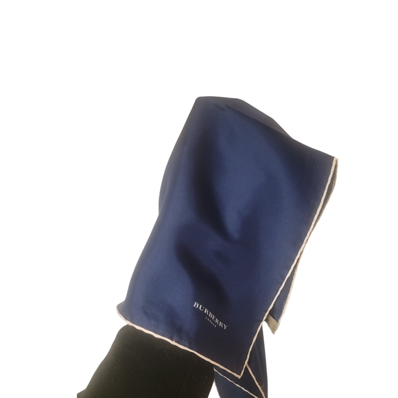 BURBERRY Navy Silk Scarf/Pocket square, scarf - Picture 2 of 3
